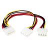 4 PIN POWER Y CABLE CABL 1X MALE TO 2X